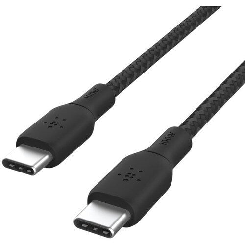 100w USB-C to USB-C Braided Cable 3M Bla