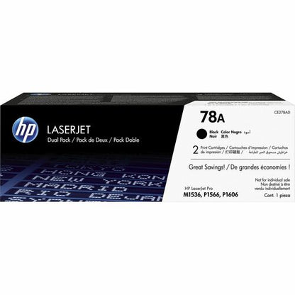 78A BLACK TWIN-P LJ TONER CART CE278AD