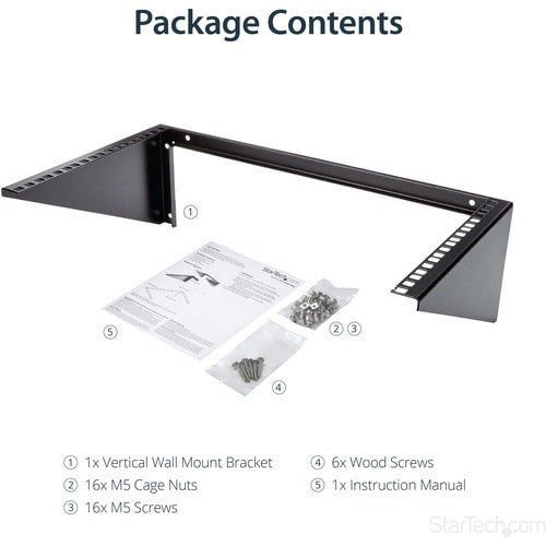 6U 19IN VERTICAL WALL MOUNT RACK BRACKET