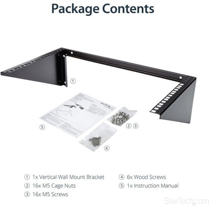 6U 19IN VERTICAL WALL MOUNT RACK BRACKET