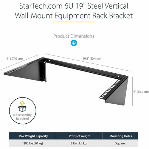 6U 19IN VERTICAL WALL MOUNT RACK BRACKET