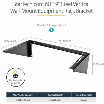 6U 19IN VERTICAL WALL MOUNT RACK BRACKET