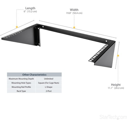 6U 19IN VERTICAL WALL MOUNT RACK BRACKET