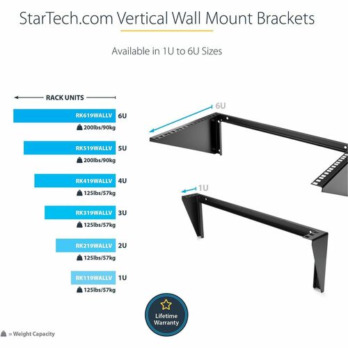 6U 19IN VERTICAL WALL MOUNT RACK BRACKET