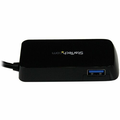 PORTABLE 4 PORT MINI USB 3.0 HUB - BLACK