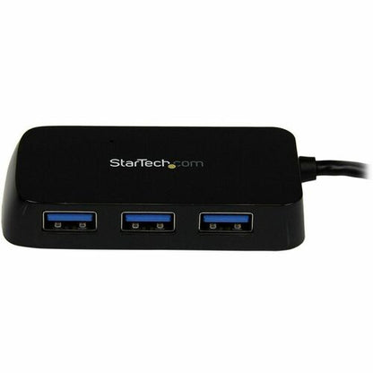 PORTABLE 4 PORT MINI USB 3.0 HUB - BLACK