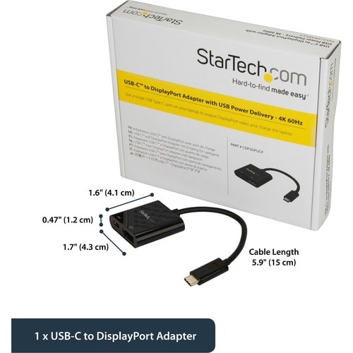 USB C TO DISPLAYPORT ADAPTER WITH USB PD