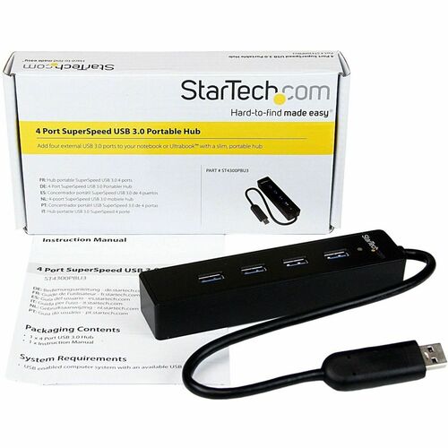 4 PORT SUPERSPEED PORTABLE USB 3.0 HUB