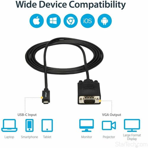 2M (6 FT.) USB-C TO VGA ADAPTER CABLE