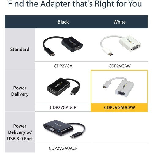 USB C TO VGA ADAPTER WITH POWER DELIVERY