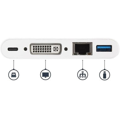 USB-C MULTIPORT ADAPTER - PD - DVI - GBE