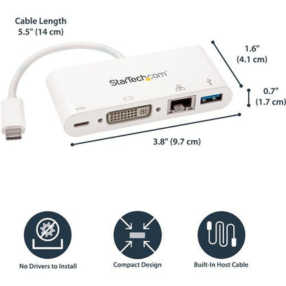 USB-C MULTIPORT ADAPTER - PD - DVI - GBE