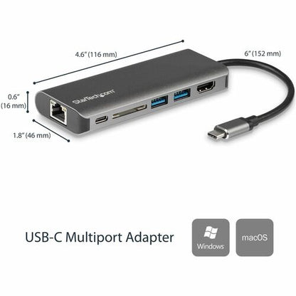 USB-C MULTIPORT ADAPTER W/ SD - HDMI GBE