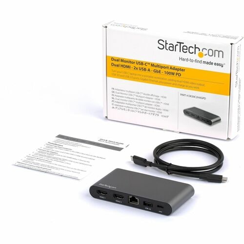 USB C MULTIPORT ADAPTER - DUAL HDMI - PD