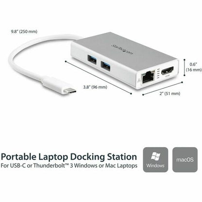 USB C MULTIPORT ADAPTER - PD - SILVER.