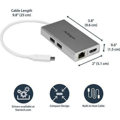 USB C MULTIPORT ADAPTER - PD - SILVER.