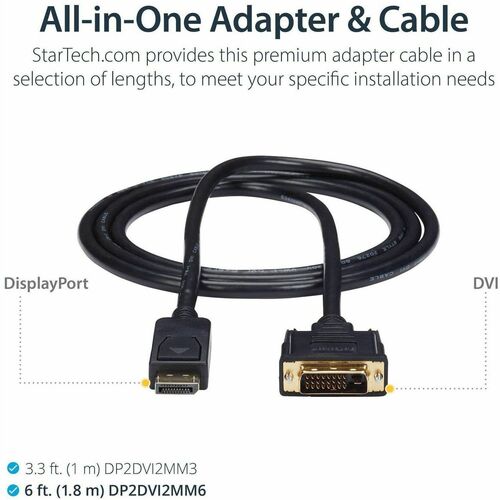 6 FT DISPLAYPORT TO DVI CABLE - M/M