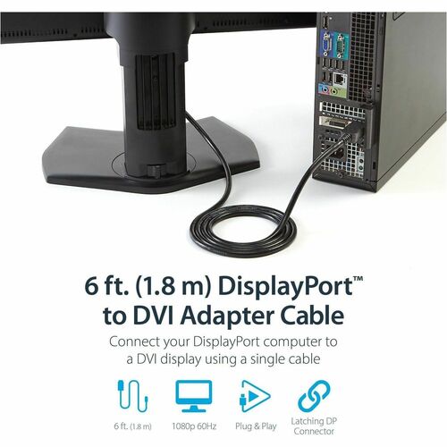 6 FT DISPLAYPORT TO DVI CABLE - M/M