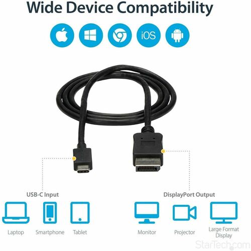 1M USB-C TO DP ADAPTER CABLE - 4K 60 HZ
