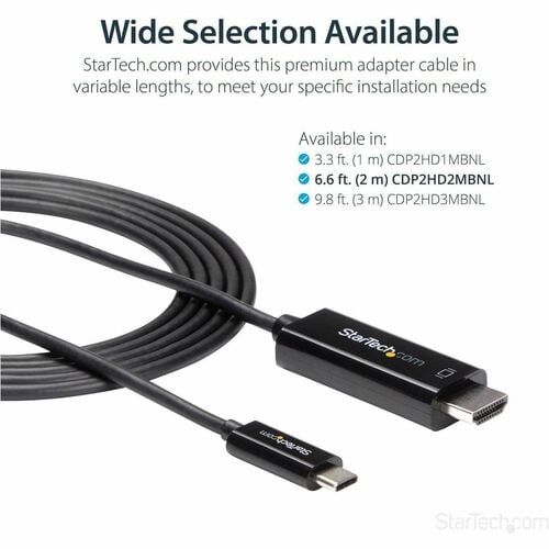2M CABLE USB C TO HDMI 4K60HZ - BLACK