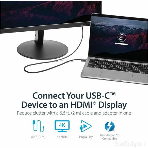 2M CABLE USB C TO HDMI 4K60HZ - BLACK