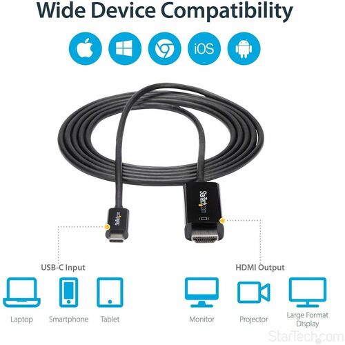 2M CABLE USB C TO HDMI 4K60HZ - BLACK
