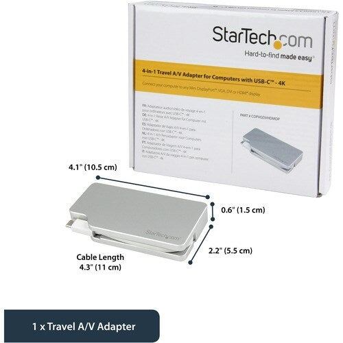 4-IN-1 USB-C TO VGA DVI HDMI OR MDP