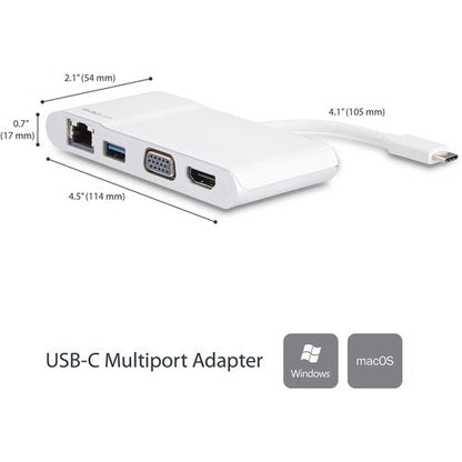 USB-C MULTIPORT ADAPTER 4K HDMI VGA GBE