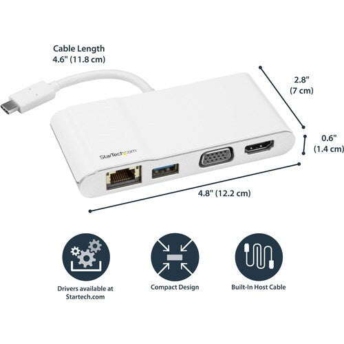 USB-C MULTIPORT ADAPTER 4K HDMI VGA GBE