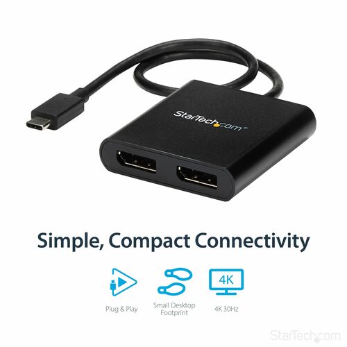 MST HUB - USB-C TO 2-PORT DISPLAYPORT