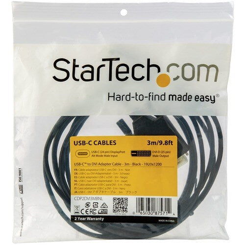 CABLE USB-C TO DVI 3M / 10FT 1920/1200