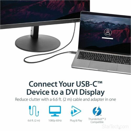 2M (6 FT.) USB-C TO DVI ADAPTER CABLE