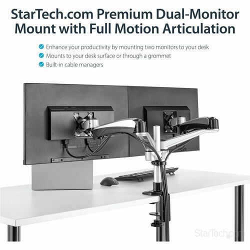 DUAL MONITOR MOUNT WITH FULL-MOTION ARMS