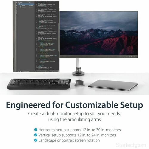 Dual Monitor Mount with Full-Motion Arms