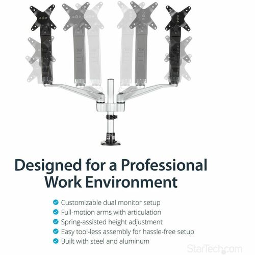 Dual Monitor Mount with Full-Motion Arms