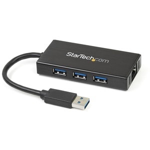 PORTABLE USB 3.0 HUB W/ GIGABIT ETHERNET