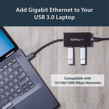 PORTABLE USB 3.0 HUB W/ GIGABIT ETHERNET