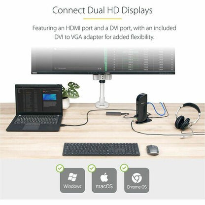 HDMI DVI USB 3.0 LAPTOP DOCKING STATION