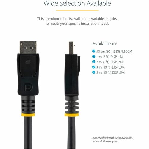 2M DISPLAYPORT 1.2 CABLE WITH LATCHES