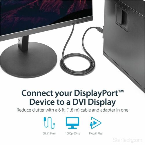 6FT DISPLAYPORT TO DVI VIDEO CABLE - M/M