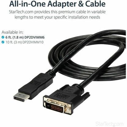 6FT DISPLAYPORT TO DVI VIDEO CABLE - M/M