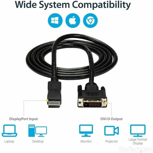 6FT DISPLAYPORT TO DVI VIDEO CABLE - M/M