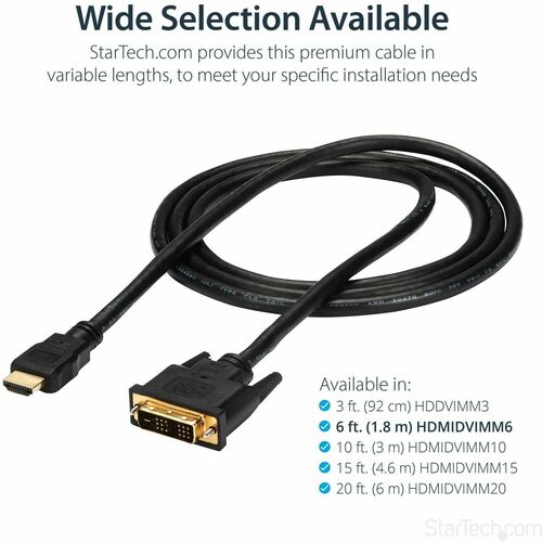 6 FT HDMI TO DVI-D CABLE - M/M