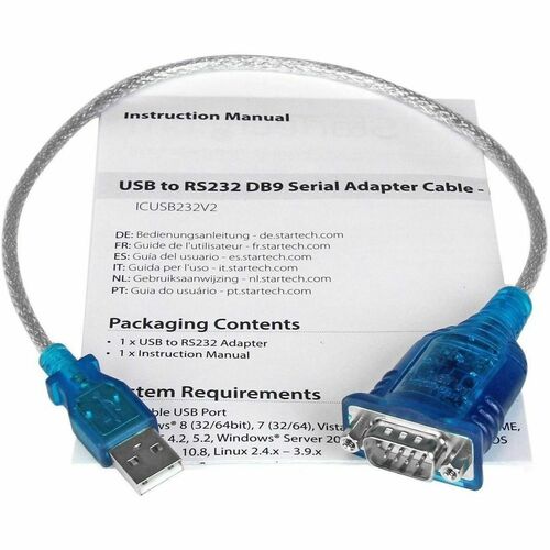 1 PORT USB TO RS232 DB9 SERIAL ADAPTER