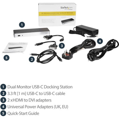 Windows Dual Monitor USB C Dock - 60W PD