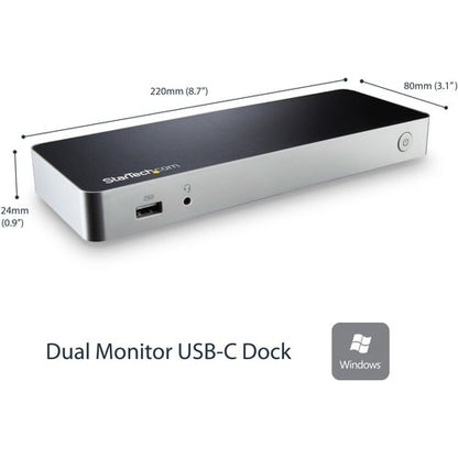 Windows Dual Monitor USB C Dock - 60W PD