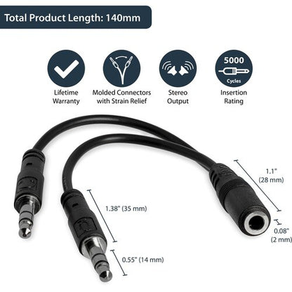 3.5MM 3 PIN HEADSET SPLITTER