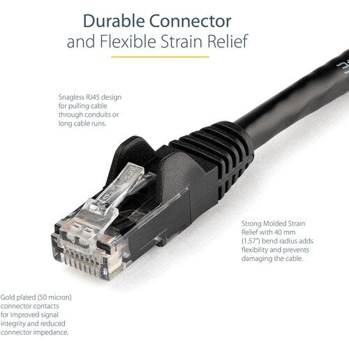 1M BLACK SNAGLESS CAT6 UTP PATCH CABLE