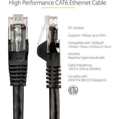 1M BLACK SNAGLESS CAT6 UTP PATCH CABLE