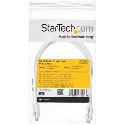 1M THUNDERBOLT 3 CABLE 20GBPS - WHITE